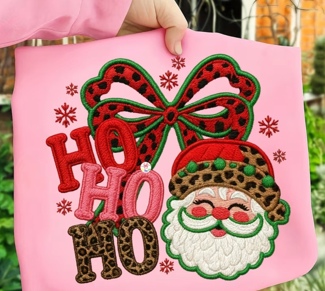 Decal Only: Ho Ho Ho Santa/Bow