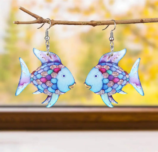 Earrings: Rainbow Fish (Smaller)