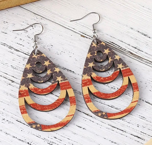 Earrings: Teardrop Flags