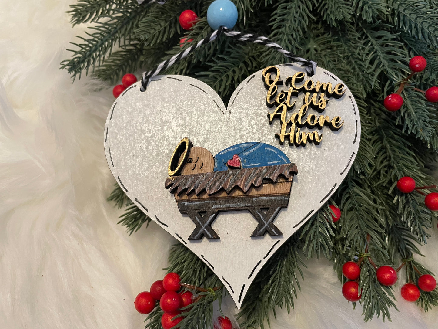 Ornament: Baby Jesus Heart (Option #2)