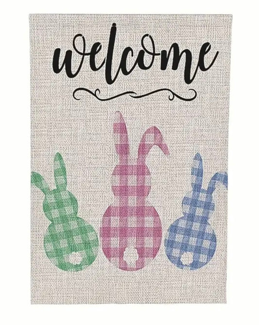 Garden Flag: Welcome Bunnies