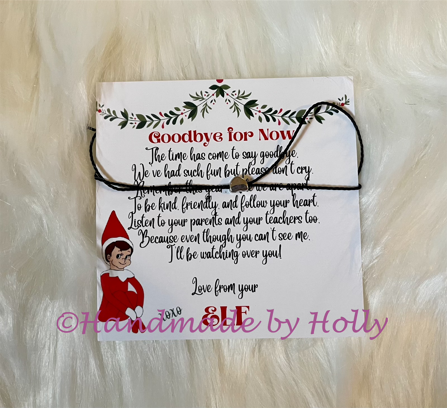 Christmas: Elf on the Shelf “Goodbye for Now” Bracelet