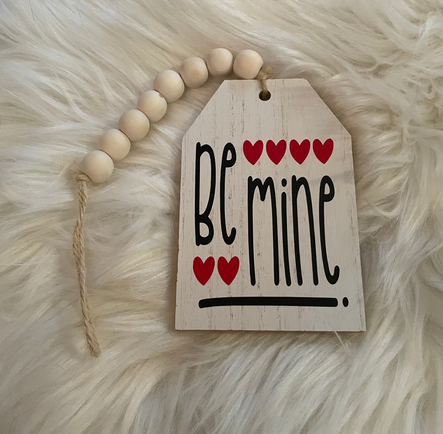 Valentine's Day: Wood Bead Tag