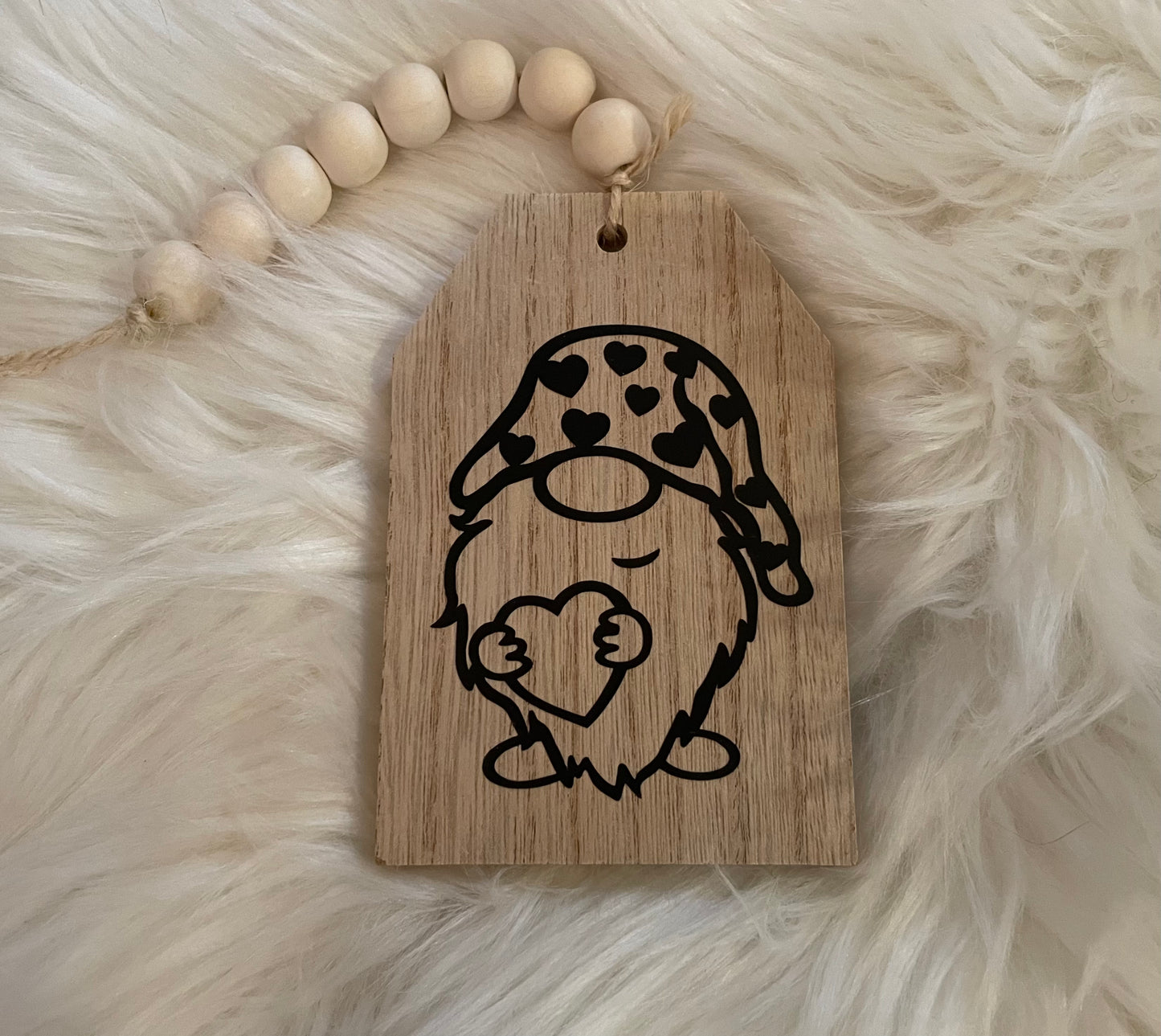 Valentine's Day: Wood Bead Tag